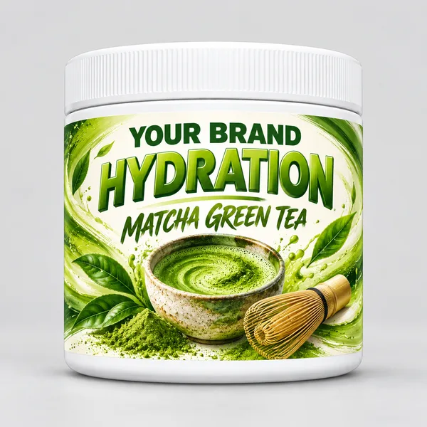 Matcha Green Tea label concept