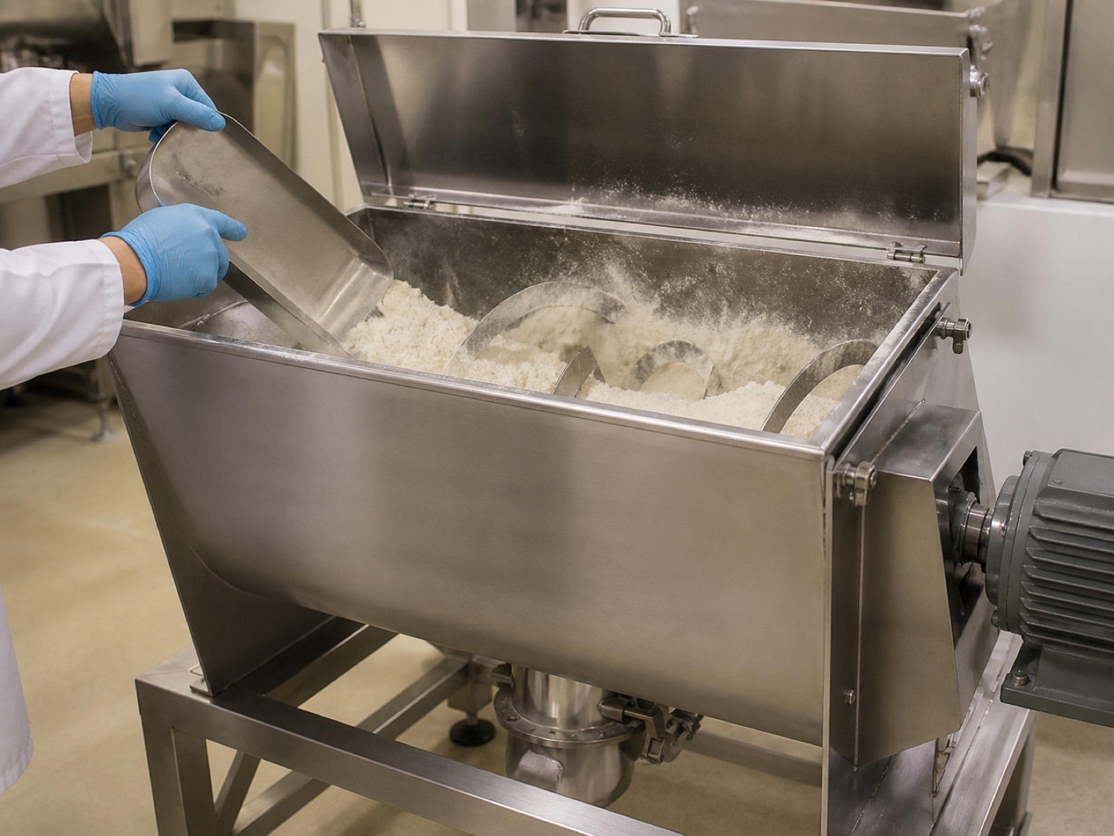 Process illustration of powder blending equipment